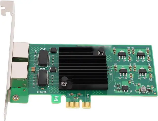 Alt view image 2 of 7 - Gigabit Ethernet Network Card PCI Express X1, Dual Port RJ45 with 82574L Chipset, 10/100/1000Mbps Adapter for Stable Performance, Supports PXE DPDK ISCSI Jumbo Frames for Desktop