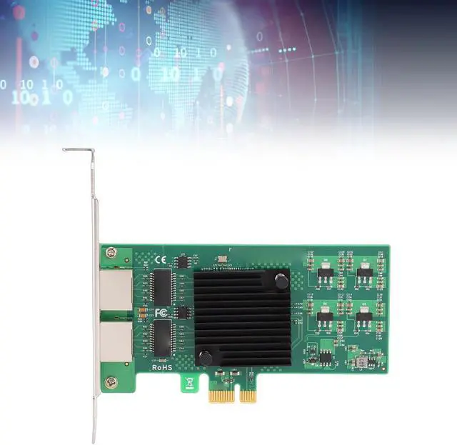 Alt view image 3 of 7 - Gigabit Ethernet Network Card PCI Express X1, Dual Port RJ45 with 82574L Chipset, 10/100/1000Mbps Adapter for Stable Performance, Supports PXE DPDK ISCSI Jumbo Frames for Desktop