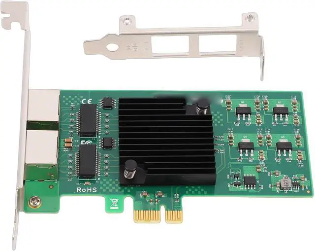 Alt view image 6 of 7 - Gigabit Ethernet Network Card PCI Express X1, Dual Port RJ45 with 82574L Chipset, 10/100/1000Mbps Adapter for Stable Performance, Supports PXE DPDK ISCSI Jumbo Frames for Desktop