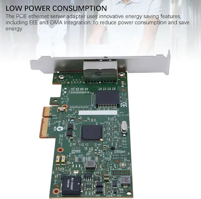 Alt view image 2 of 7 - Network Card, Ethernet Server Adapter with I350 Chip, PCIe Gigabit Double Port Network Card for Server Applications