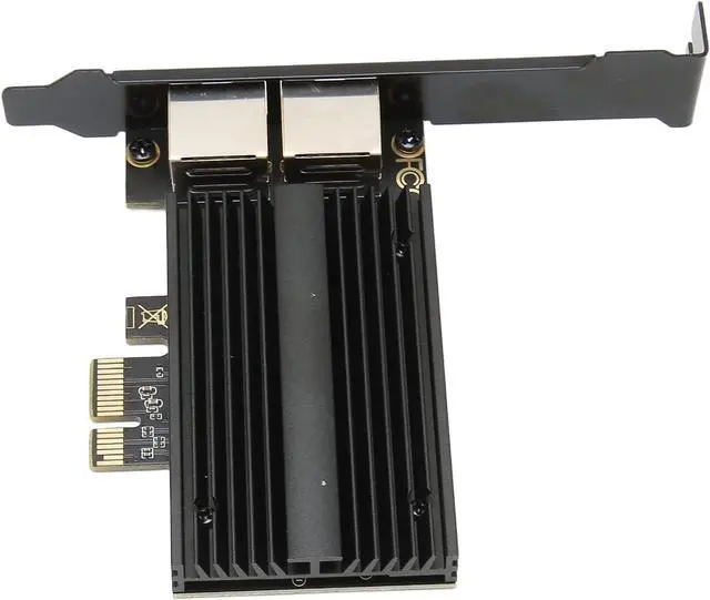 Alt view image 6 of 7 - Yunseity PCIe Network Card, 2.5Gbps Dual Port Gigabit Ethernet Card with Low Profile Bracket, for Desktop Workstation Server Gaming Laptop