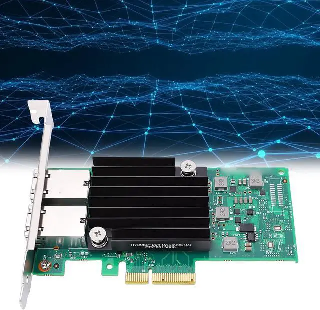 Alt view image 2 of 7 - Yunseity 10Gb PCIE Network Card, Dual RJ45 Port Ethernet Adapter with Support for Chip and PCI Express 3.0 X4, for VMware Server