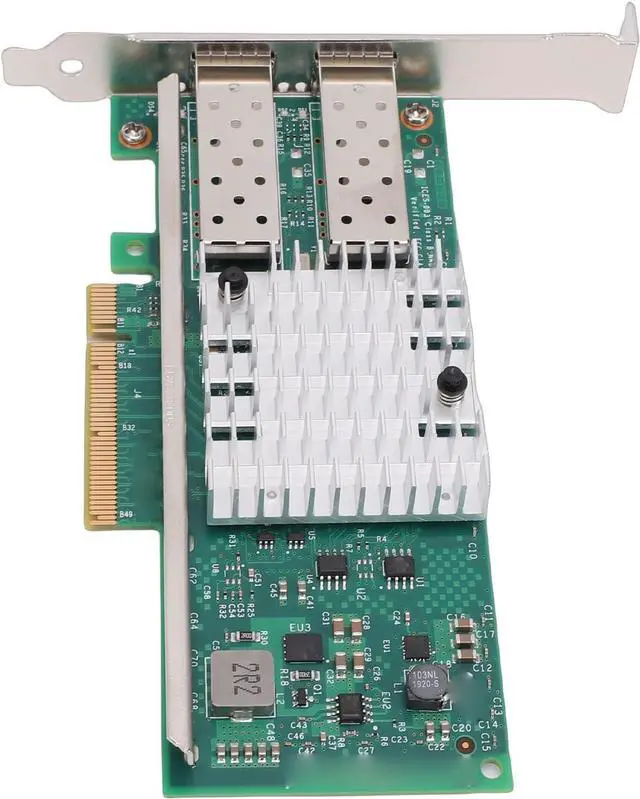 Main image of 10GB PCI E X8 Fiber Optic Network Card, Dual SFP + Port Ethernet Desktop Network Adapter Support for 82599 Chip Controller PCI Express Ethernet Adapter