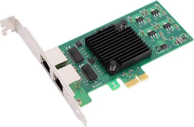 Main image of GOWENIC Gigabit Ethernet Network Card, PCI Express X1 Port 10/100/1000Mbps with 82574L Chipset Dual RJ45 Port Network Card PXE DPDK iSCSI Jumbo Frames Support, for Desktop PC