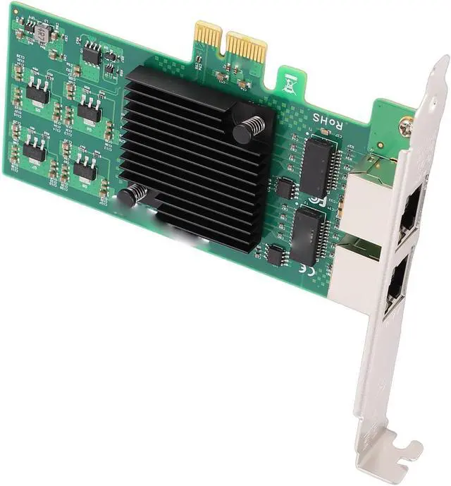 Alt view image 4 of 7 - Zyyini Gigabit Ethernet Network Card, PCI Express x1 Dual RJ45 Port 10 100 1000Mbps Gigabit Desktop with Gold Finger Plating for 82574L Chipset for PC