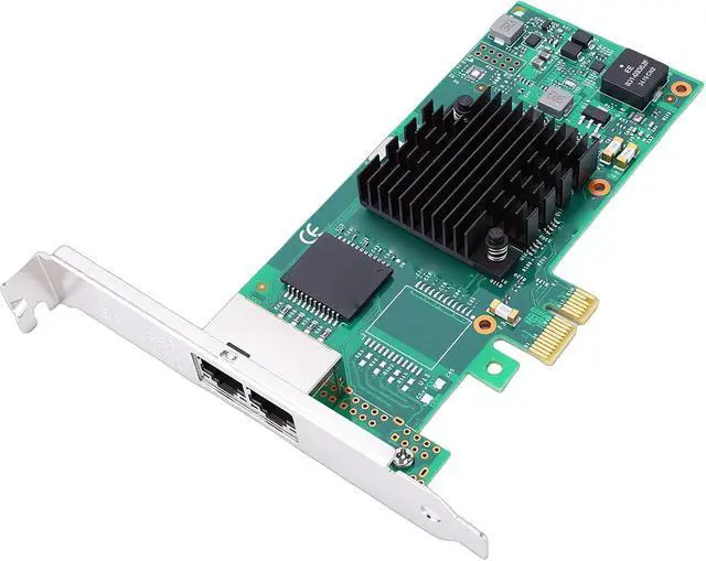 Alt view image 3 of 7 - GOWENIC Gigabit Ethernet Network Card, PCIE 2.1 x1 Network Adapter with Dual RJ45 Ports and 350AM4 Chip Support, for Server Desktop PC Industrial Applications