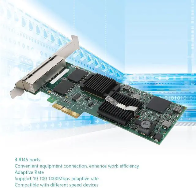 Alt view image 2 of 7 - PCIe Gigabit Network Card, 4 RJ45 Ports 10 100 1000Mbps Ethernet Adapter with 82576GB Chip, PC Desktop Laptop, for Server Systems