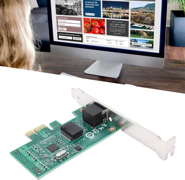Alt view image 6 of 7 - Bewinner Gigabit Ethernet Card 1000Mbps PCIe 2.0 X1 with RJ45 Port, Plug and Play, 210AT Controller, Network Card, Ethernet with RJ45 Port PCI Express 2.0 X1