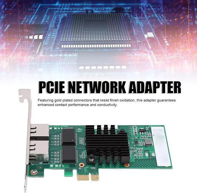 Alt view image 2 of 7 - Gigabit Ethernet Server Adapter, Dual RJ45 Ports 82571 Controller PCI Express Network Card, with Gold Plated Connectors and Low Profile Brackets for Centos RHEL Debian Freebsd