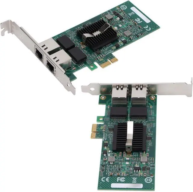 Alt view image 2 of 7 - FN82576 T2 Gigabit PCIe Network Card, Dual RJ45 Ports, 10/100/1000Mbps, 82576GB Chip, for Desktop Server, High Performance Ethernet Connectivity with LED Indicators