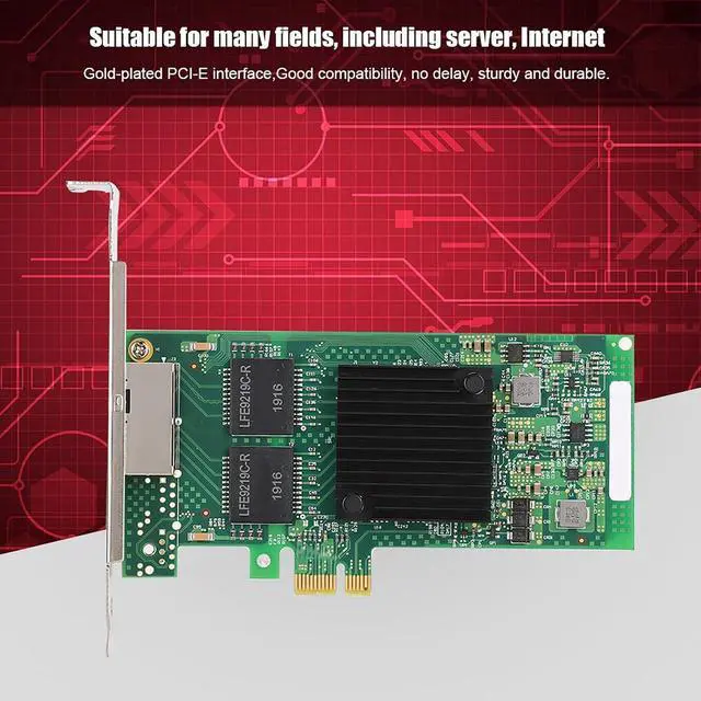 Alt view image 6 of 7 - I350 - T2V2 PCIe x1 Double Port Gigabit Ethernet Network Card, Server NIC with Gold - Plated PCIe Interface, RJ45 Dual Port for Data Center, Server, Internet Cafe