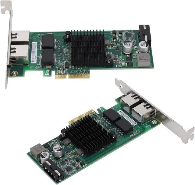 Alt view image 4 of 7 - Gigabit Network Card, PCIE X4 Rj45 10/100/1000Mbps Gigabit Dual Port Electric Port Network Adapter Support Jumbo Frames, Tso, VLAN, PXE, WOL