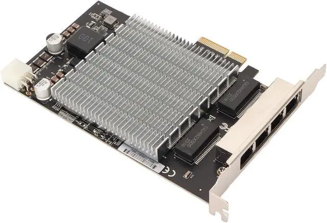 Alt view image 3 of 7 - PoE Network Card 4 RJ45 Ports PCIe Slot 2.5G 30W Over 328ft Distance Gigabit Ethernet Card for Computer Industry