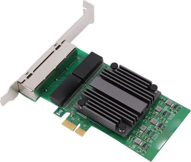 Alt view image 2 of 7 - 4-Port PCIe X1 Industrial Grade Network Adapter Card with 82571 Chip, Energy Efficient Mode for Servers/, 4 RJ45 Ports
