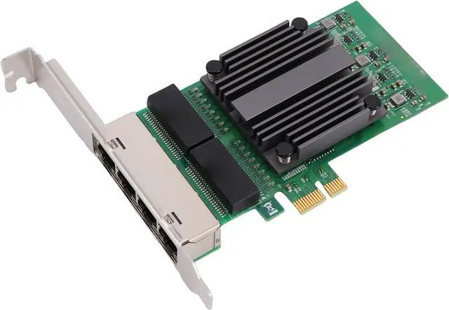 Alt view image 3 of 7 - 4-Port PCIe X1 Industrial Grade Network Adapter Card with 82571 Chip, Energy Efficient Mode for Servers/, 4 RJ45 Ports