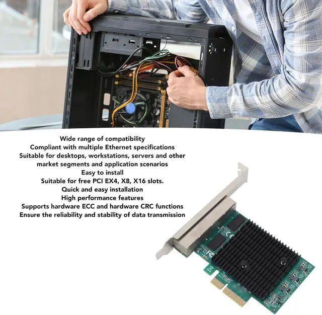 Alt view image 2 of 7 - 4 Port PCIe Gigabit Network Card, RTL8125B LAN Controller 2.5G Ethernet Adapter with 2500 1000 100Mbps RJ45 Ports, for Desktop PC Workstation Server