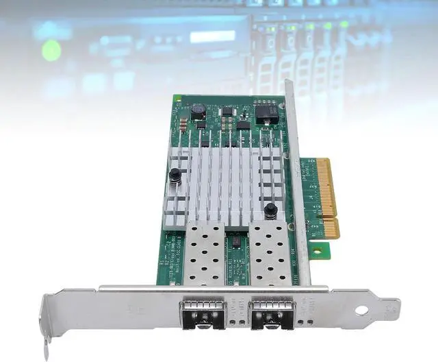 Alt view image 2 of 7 - 10Gbps Dual Port SFP + Network Card, PCIe X8 Ethernet Adapter with 82599 Chip and Fiber Connectivity, for Server and Virtual Machine Support