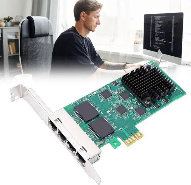 Alt view image 6 of 7 - Gigabit Network Card, PCIe 2.1 x1 Ethernet Adapter with 4 RJ45 Ports, for Server Desktop and Industrial Applications