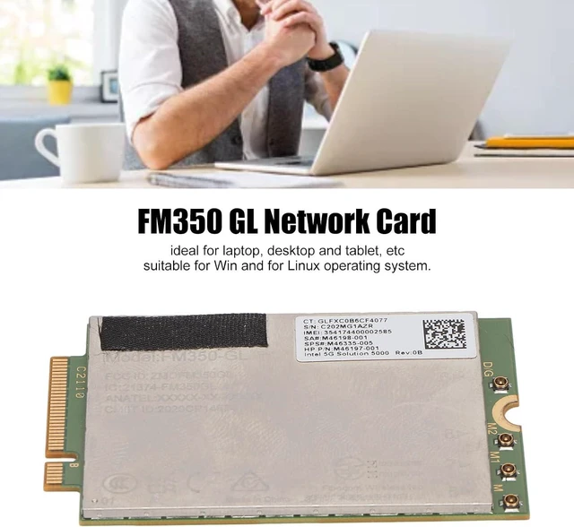 Alt view image 3 of 7 - 5G LTE Network Card, Plug and Play Accurate Size FM350 GL Network Card, 4.67Gbps Downlink 1.25Gbps Uplink for Desktop