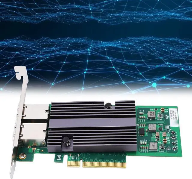 Alt view image 3 of 7 - Yunseity 10Gb Network Card, Dual RJ45 Ports PCIE X8 NIC with Low Power Consumption, Support for Server 2025 2022 2019 2016 2012 10 7 RHEL SLES Freebsd