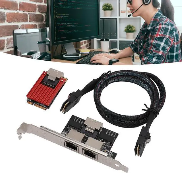 Alt view image 4 of 7 - Fast Heat Dissipation Pci Express Ethernet Card With Dual Port And Fast Data Transfer For Server/PC