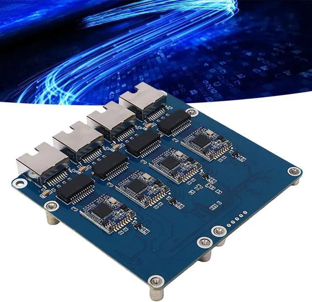 Alt view image 2 of 7 - Cosiki PCIe to 4 2.5G ETH Board, Plug and Play 2.5G Ethernet Adapter with RTL8156 Chipset for Rasp Pi 5 Device, Top Bottom Mounting Options