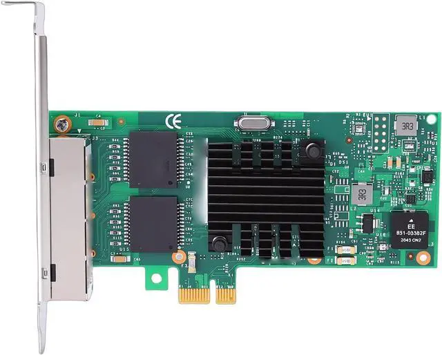 Main image of LICAEVEY PCI Express Network Card, 4 Port Gigabit Ethernet Adapter with Chip, Low Profile Bracket, for Server Desktop PC Industrial Applications
