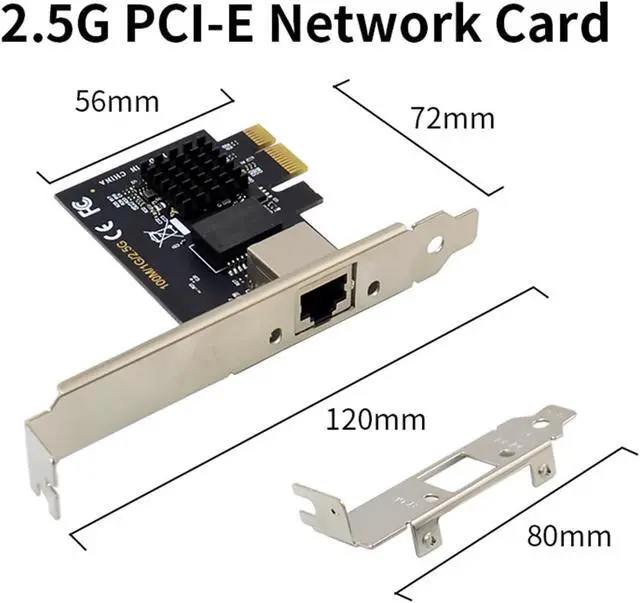 Alt view image 2 of 7 - 2.5G PCI-E Network Card RTL8125B Gigabit LAN Ethernet PCI Express to RJ45 Network Card 10/100/2500M 1Gbps/2.5Gbps for PC