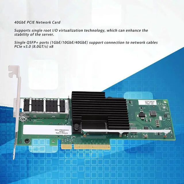 Alt view image 3 of 7 - 40GB PCIe Network Card, Single QSFP+ Port with XL710AM1 Controller, Support for VMware PCIe 3.0 X8 Multi OS, for Virtualization of Upgrade Server Center