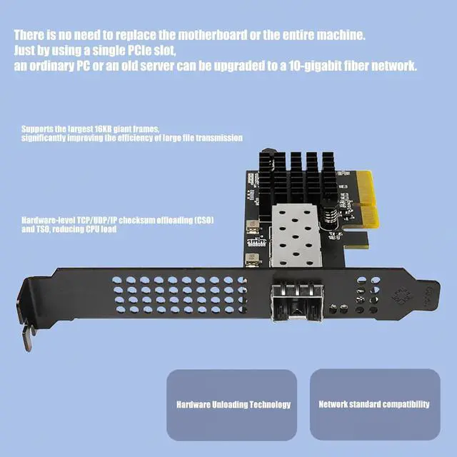 Alt view image 7 of 7 - 10 Gigabit PCIe Net Work Card with PXE Boot Industrial 10G Ethernet Link for Diskless Workstations