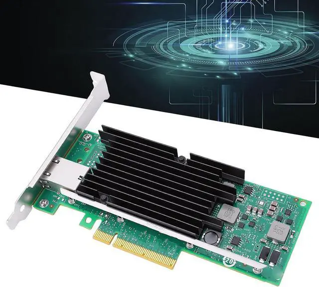 Alt view image 3 of 7 - 10Gb PCIE Network Card, Equipped with X540 T1 Chip Single RJ45 Port Ethernet Adapter 100MbE, with Intelligent Offload Technology