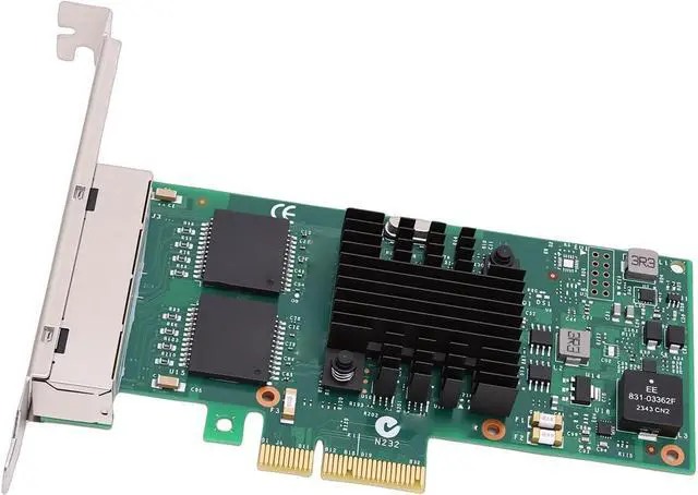 Alt view image 7 of 7 - Gigabit Network Card, 4 Port PCIe 2.0 X4 Ethernet Adapter with 82580 Chip Support, for Servers Desktops Industrial Machine Storage Systems