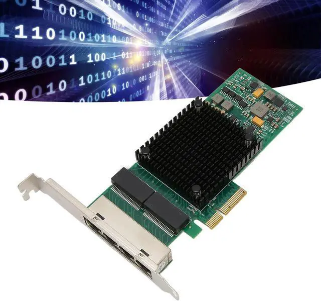 Alt view image 5 of 7 - Gigabit PCIe Network Card, 10/100/1000Mbps Speeds, PCI Express X4 Interface, I350 T4 Controller, RJ45 Ethernet LAN Adapter, Wide OS Compatibility, Easy Installation