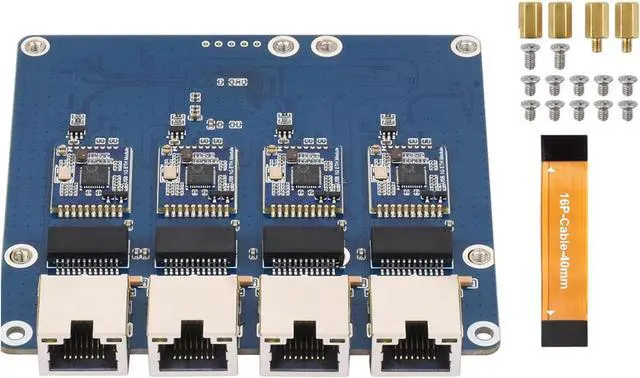 Alt view image 7 of 7 - Ethernet Expansion Card for PCIe Supports 4-Port Fast Speed Data Transfer Plugs Play for Workstations Network Adapter