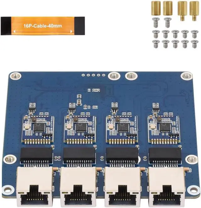 Alt view image 7 of 7 - ordinarYone 4 Port PCIe Ethernet Adapter Card Plugs Play for High Bandwidth Applications in Server and Data Center