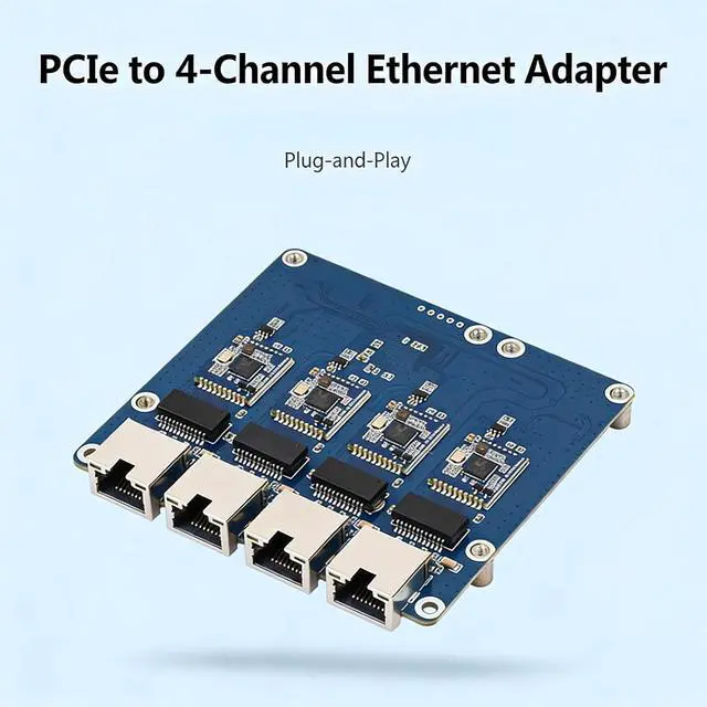 Alt view image 3 of 7 - ordinarYone 4 Port PCIe Ethernet Adapter Card Plugs Play for High Bandwidth Applications in Server and Data Center