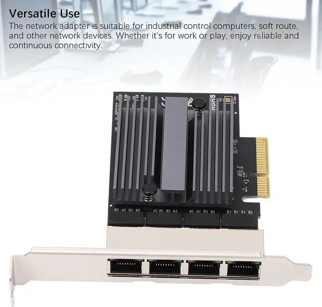 Alt view image 2 of 7 - 4 Port Gigabit Ethernet Network Adapter Card for Desktop Computers, High Load Stability, Faster Transmission, Full Duplex Half Duplex Adaptive, 11, PVE, ESXi