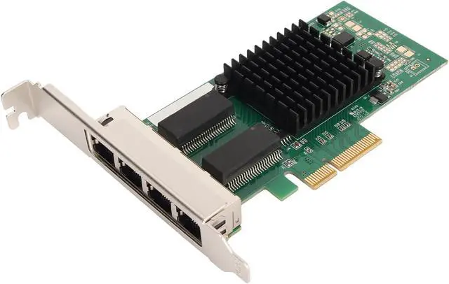 Alt view image 2 of 7 - Pcie Network Card, 4 10/100/1000Mbps RJ45 Ports, with Bracket, PCI Express 2.0 5 Gts Gigabit Ethernet Card for Server Desktop Computer, Desktop Network Card