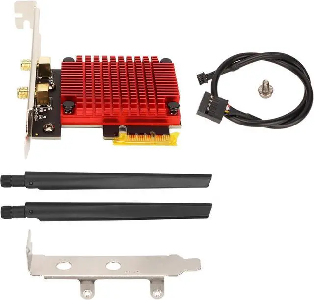 Alt view image 7 of 7 - Wireless PCIe Card, 6dBi High Gain Antenna Support 2.4G 5G Dual Band Up to 3000Mbps, Compatible with PCIe X4 X8 X16 Interface, Removable External Antenna Support Winodows10 11 64 Bit System
