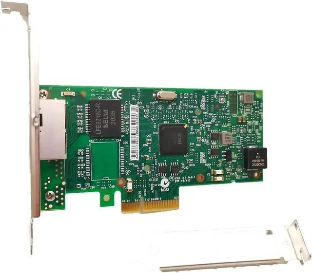 Alt view image 2 of 6 - 1Gb Network Card I350-T2 with Ethernet Server Gigabit LAN Adapter I350T2V2BLK Chip Dual RJ45 Ports PCI Express 2.1x4 NIC