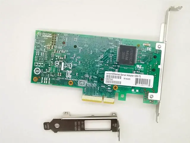Alt view image 4 of 6 - 1Gb Network Card I350-T2 with Ethernet Server Gigabit LAN Adapter I350T2V2BLK Chip Dual RJ45 Ports PCI Express 2.1x4 NIC