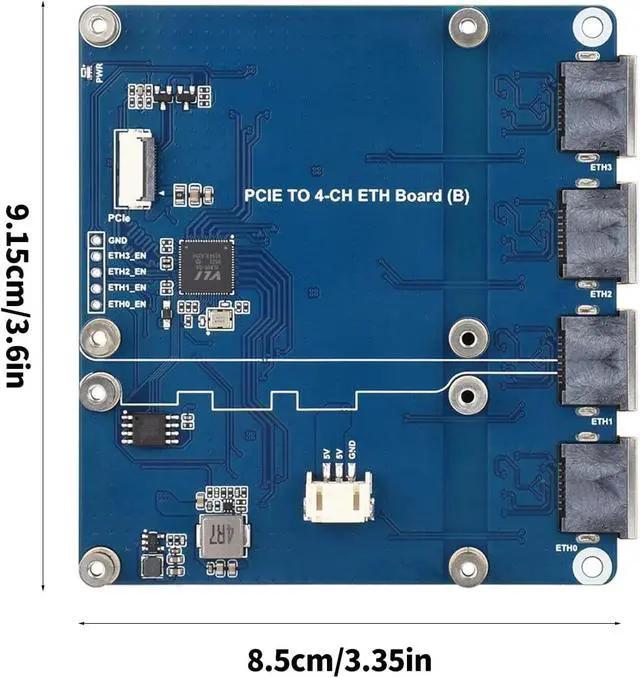 Alt view image 5 of 7 - Ethernet Expansion Card for PCIe Supports 4-Port Fast Speed Data Transfer Plugs Play for Workstations Network Adapter