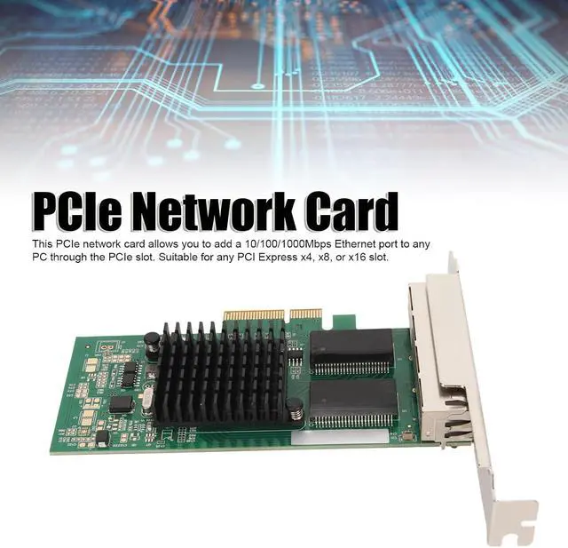 Alt view image 3 of 7 - Pcie Network Card, 4 10/100/1000Mbps RJ45 Ports, with Bracket, PCI Express 2.0 5 Gts Gigabit Ethernet Card for Server Desktop Computer, Desktop Network Card