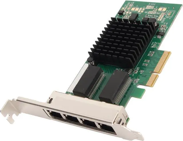 Alt view image 4 of 7 - 4 Ports PCIe Network Card, Gigabit Ethernet Card, 1000Mbps PCI 20. 5 GTs, RJ45 Network Adapter with Bracket for Server Desktop Computer, Compatible with Unix