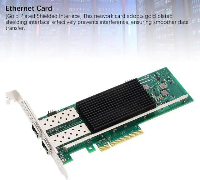Alt view image 4 of 7 - Dual Port NIC, PCI E 4.0 Network Card 25GbE 2 Port E810 XXVAM2, Gold Plated Shielded Interface, High Performance Chip, Stable Data Transfer, High Speed
