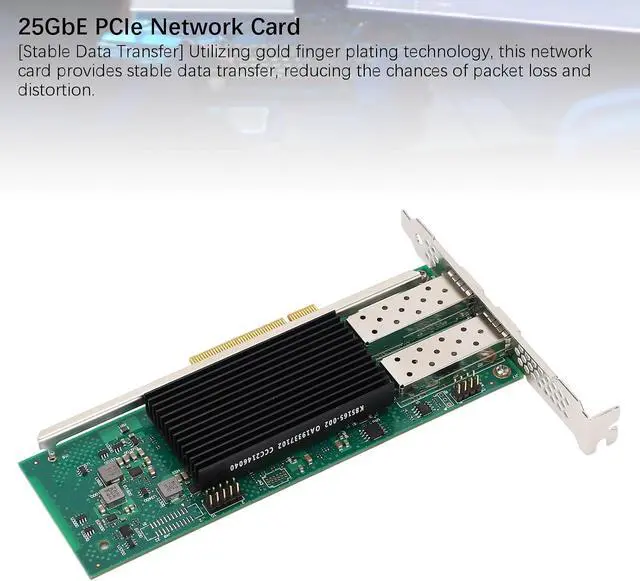 Alt view image 5 of 7 - Dual Port NIC, PCI E 4.0 Network Card 25GbE 2 Port E810 XXVAM2, Gold Plated Shielded Interface, High Performance Chip, Stable Data Transfer, High Speed