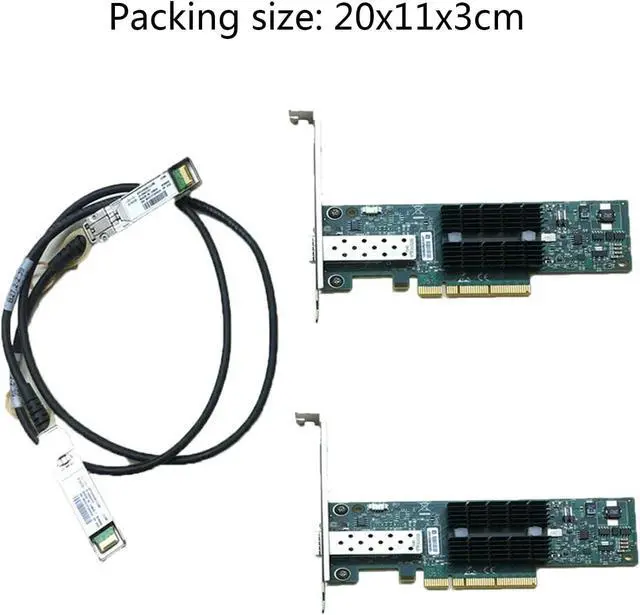 Alt view image 2 of 7 - 10G Card 2X MNPA19-XTR Mellanox ConnectX-2 LAN Adapter 10Gb Fast NIC with 1M/39.4in SFP + Cable Mnpa19-xtr