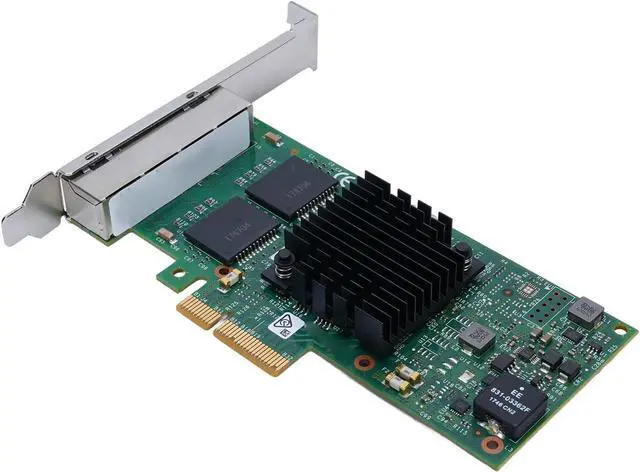 Main image of Gigabit 4 Port Network Card, I350 Chip PCIe Ethernet Server Adapter with QoS Traffic Management VLAN Aggregation Low Profile