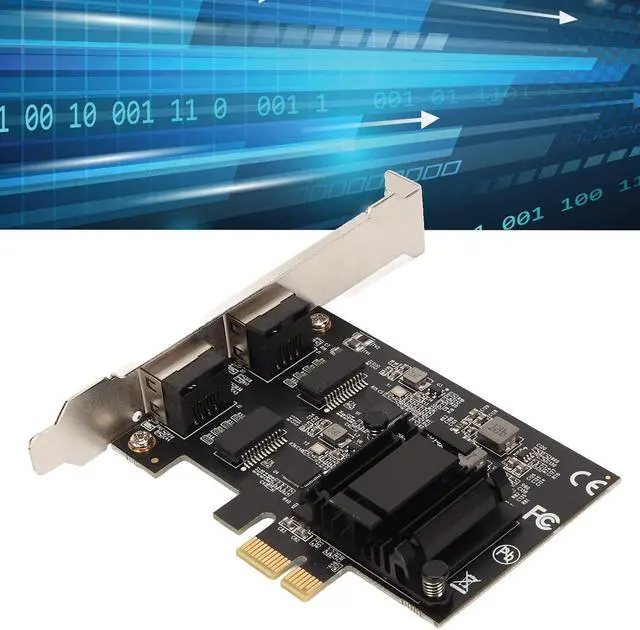 Alt view image 5 of 7 - Dual Port PCIe Network Card with RTL8125BG Chip, 2.5Gbps Transmission for Desktops Servers, Wide Compatibility, Multi Function, High Speed Ethernet Adapter