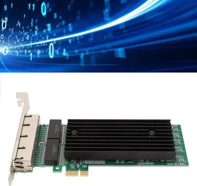 Alt view image 2 of 7 - 4 Port PCIe Gigabit Ethernet Card, PCI Network A, 10 100 1000Mbps RJ45 LAN Card with JL82576EB Controller, Supports VMware, for Server Workstation PC